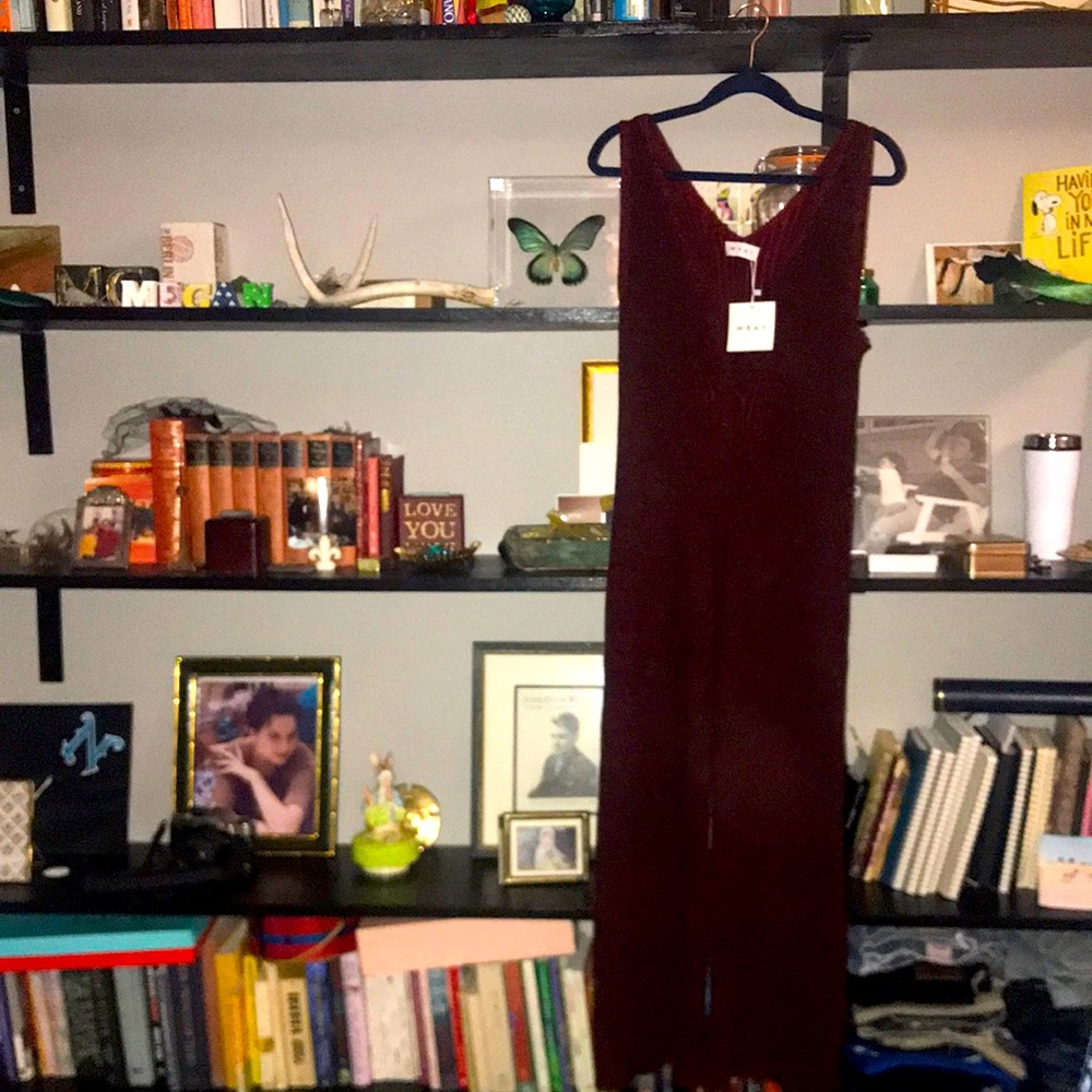 Red ribbed jumpsuit from WRAY, brand new!